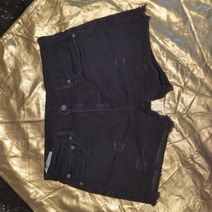 Levi Black Distressed Jean Shorts